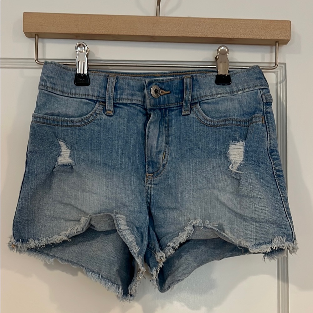 Abercrombie Kids Blue Distressed Denim Shorts